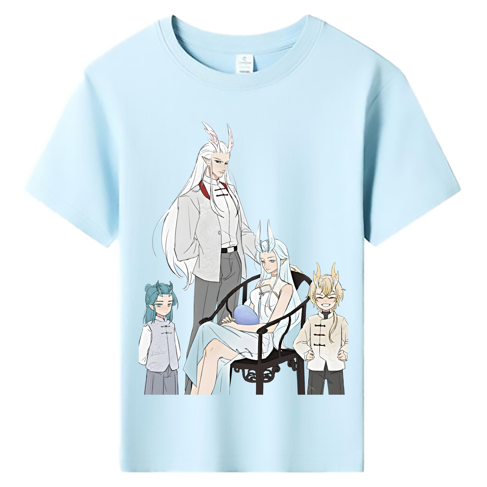 （画像用） Ne Zha 2 ナタ 魔童の大暴れ 綿100％キッズTシャツ（フロントプリント）